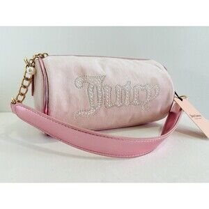 NWT Juicy Couture String Of Pearls Roll Bag -Pink Diamond Shoulder Bag